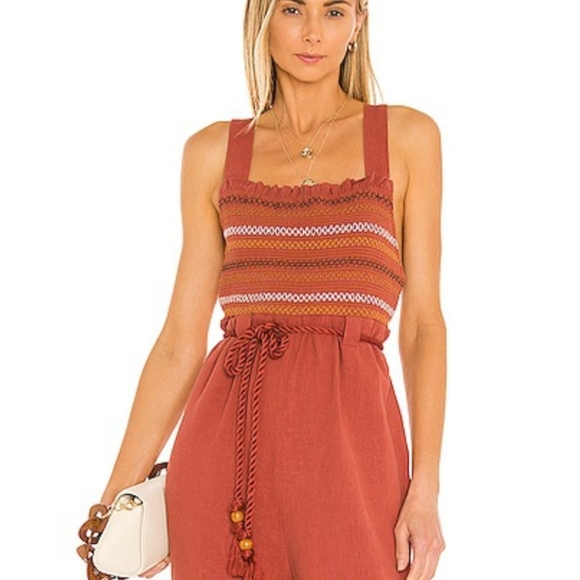 Free People Sienna Smocked Jumpsuit NWT Size Small - Picture 3 of 9